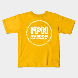 Fandom Podcast Network White Font Kids T-Shirt